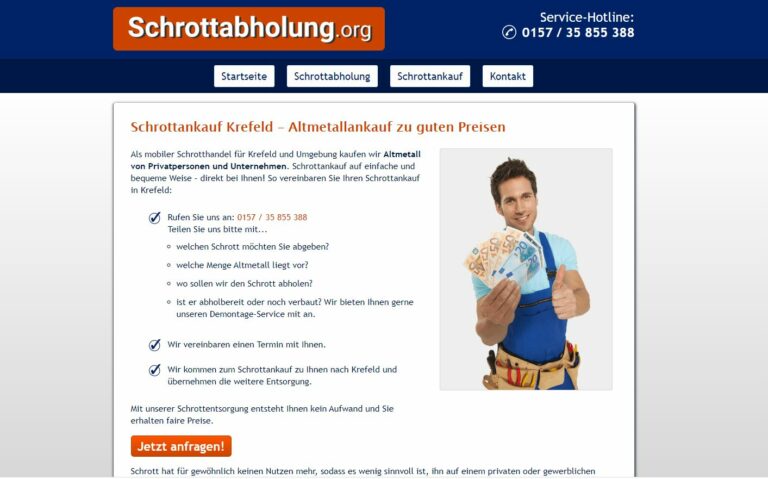 Während die kostenlose Schrottabholung in Krefeld obligatorisch ist, besteht in manchen Fällen auch die Möglichkeit des Schrottankaufs