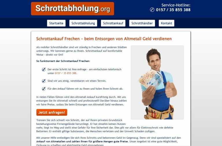 Schrotthändler Frechen holt Schrott kostenlos beim Kunden ab