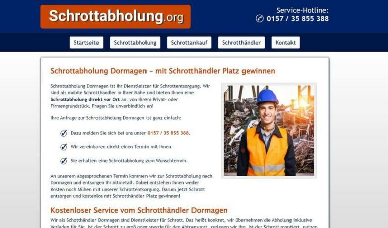 Schrottabholung für sie zu jeder zeit in Dormagen