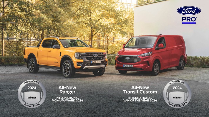 Ford Pro’s Höchstleistung: Transit Custom als Transporter des Jahres, Ranger gewinnt Pick-up-Award