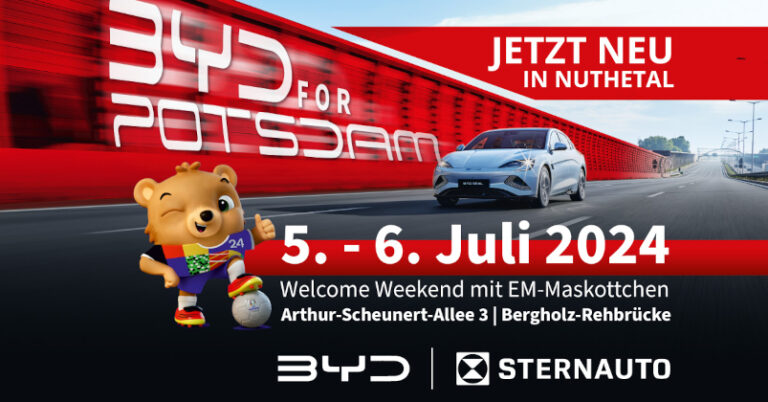 Elektromobilität in Potsdam: STERNAUTO eröffnet BYD Store